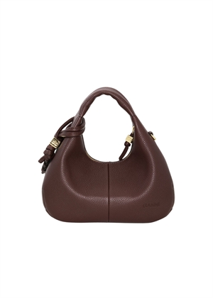 Hobo Mini Grained bag Chicory Coffee A7102 Ganni 